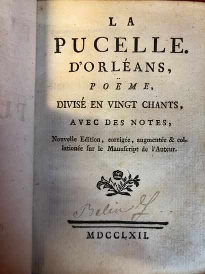 [VOLTAIRE]. La Pucelle d'Orléans, poëme,...