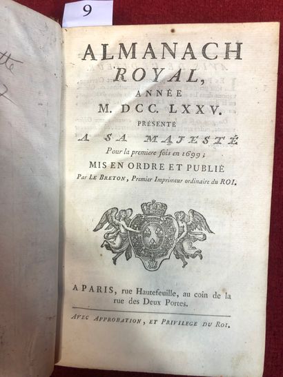 null [ALMANACH ROYAL]. Almanach royal, année M. DCC. LXXV. A Paris, Par Le Breton,...