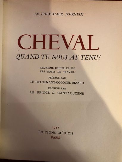 [HIPPISME]. ORGEIX (Chevalier d'). Cheval...