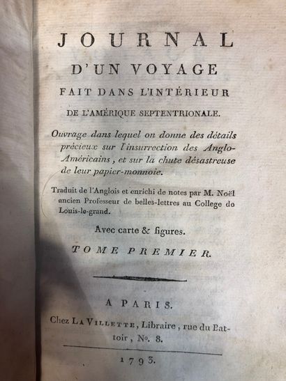 null [AMERICA - ANBUREY (Thomas). Journal d'un voyage fait dans l'intérieur de l'Amérique...