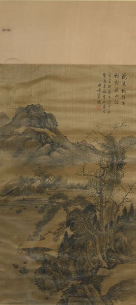 null Peinture à l'encre sur soie

CHINE, XXe siècle

Représentant une pagode dans...