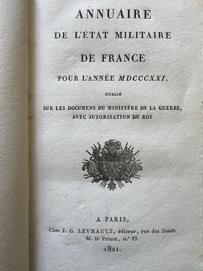 null Annuaire de l'État militaire de France pour l'année 1821. A Paris Chez Levrault...