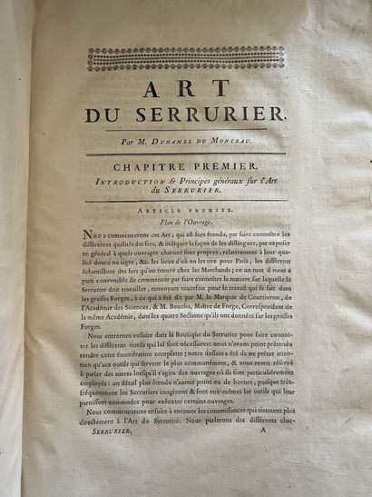 Art du serrurier. S.l.n.n., 1767. In-folio....