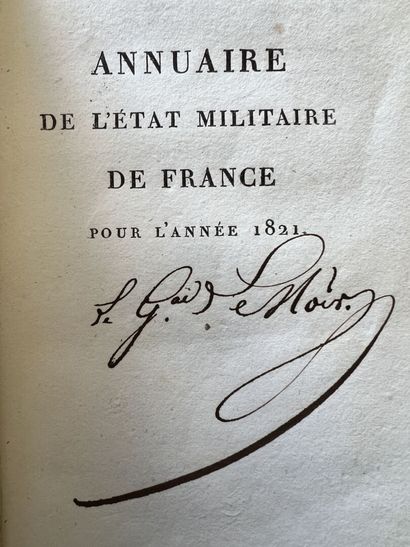 null Annuaire de l'État militaire de France pour l'année 1821. A Paris Chez Levrault...