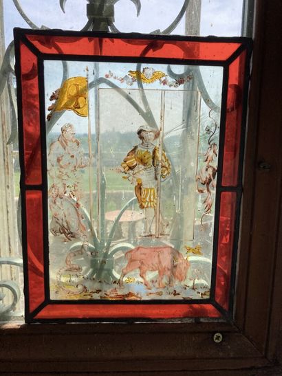 null Lot of 19th century stained glass windows in the state, representing the month...