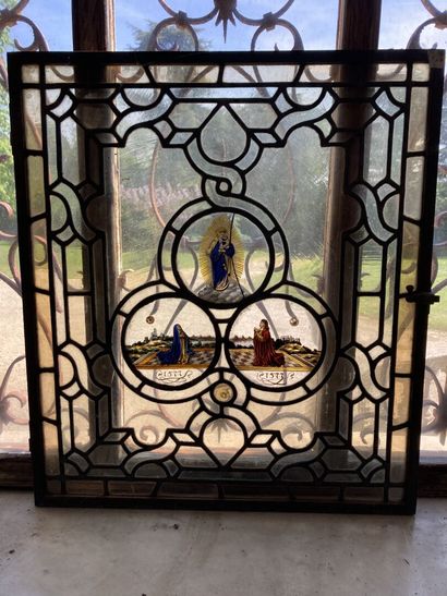 null Lot of 19th century stained glass windows in the state, representing the month...