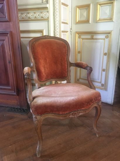 null Molded and carved wood armchair stamped P. LAROQUE & JME, Louis XV period

With...