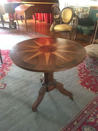 null Restoration period pedestal table with fruitwood and burr veneer

The tilting...