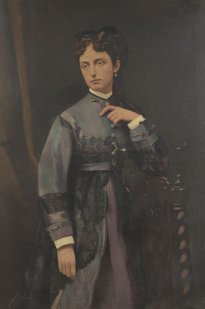 Victor Fontaine (1837-1884). Victor FONTAINE (1837-1884)

Jeune femme à la robe bleue

Huile...