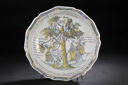 NEVERS - XVIIIe siècle, vers 1750-1760. NEVERS

Grand saladier rond à décor polychrome...