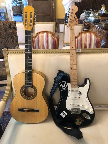 Deux guitares, une électrique l'autre sè...