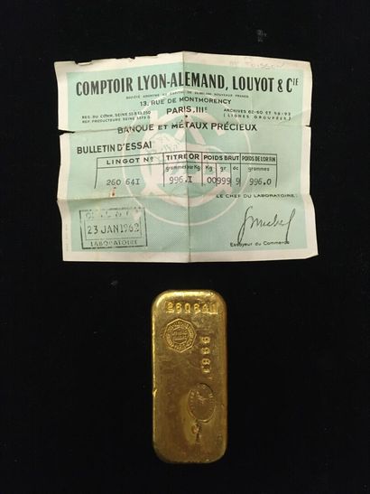 null 1 gold bar (996,1) n° 260641

With its certificate



Specific fee of 8 % before...