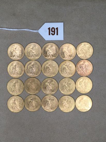 20 coins of 20 Francs gold, type Coq 1913



Specific...