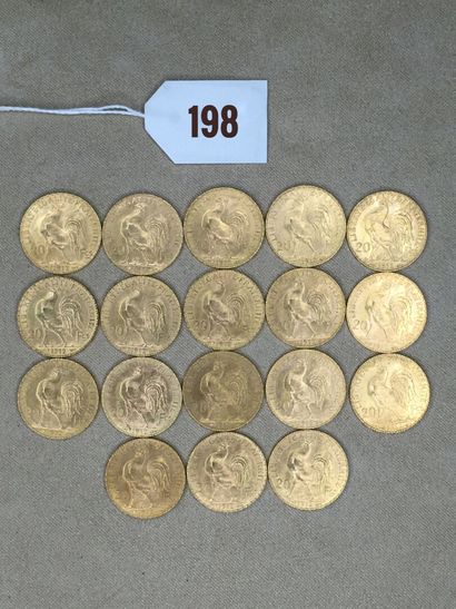 18 coins of 20 Francs gold, type Coq 1912



Specific...