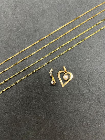 Two sets in 18K yellow gold 750‰ each composed...