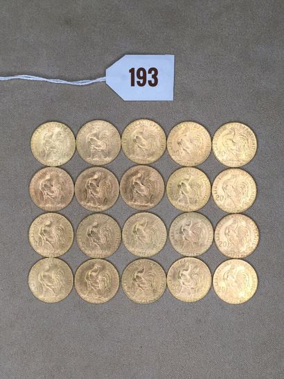 null 20 pièces de 20 Francs or, type Coq 1914



Frais spécifique de 8 % HT (soit...