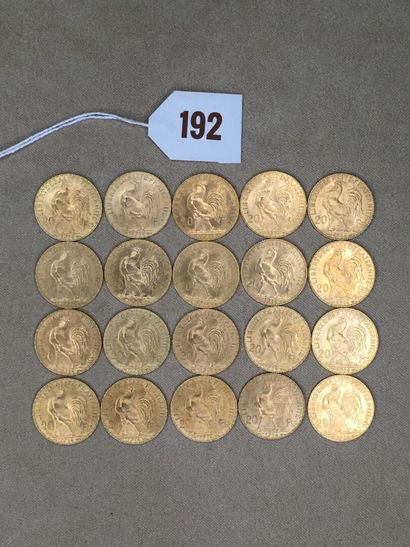 20 pièces de 20 Francs or, type Coq 1914



Frais...
