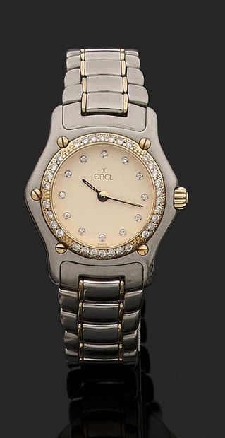 null EBEL. Bracelet watch of lady jewelry model "1911" out of steel and gold (750...
