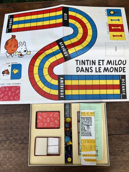 null Quatre jeux de société : Télécran, Coloredo, Tintin et Milou dans le monde,...