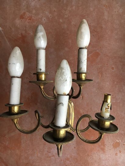 null Pair of five lights sconces in gilt metal 

Louis XVI style

H. 25 cm