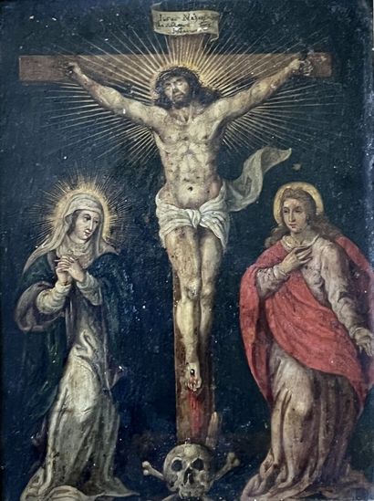 null Ecole flamande du XVIIe siècle

Le Christ entouré de la Vierge et de St Jean

Cuivre...