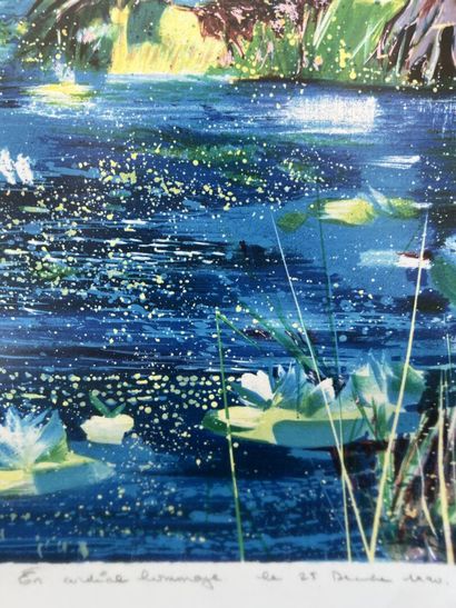 null Georges Hosotte (né en 1936)

L'étang bleu. 

Lithographie, épreuve d'artiste...