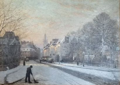 null Adrien DEMONT (1851-1928)

Douai sous la neige, 1876

Huile sur toile signée...