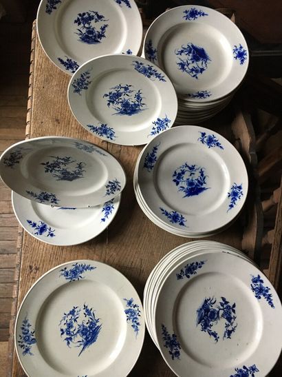 null TOURNAI, 19th century

Set including 12 plates and 12 soup plates.

In blue...