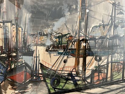 null Régis Bouvier de Cachard, (1929-2013)

View of the port of Honfleur ? 

Watercolor...