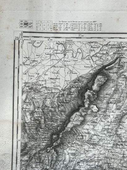 null Lot de quatre cartes topographiques début XXe siècle 

Cartes de Ferney, Annecy,...