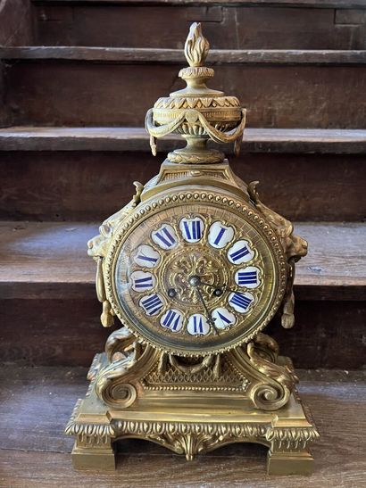 Louis XIV style clock in chased and gilded...