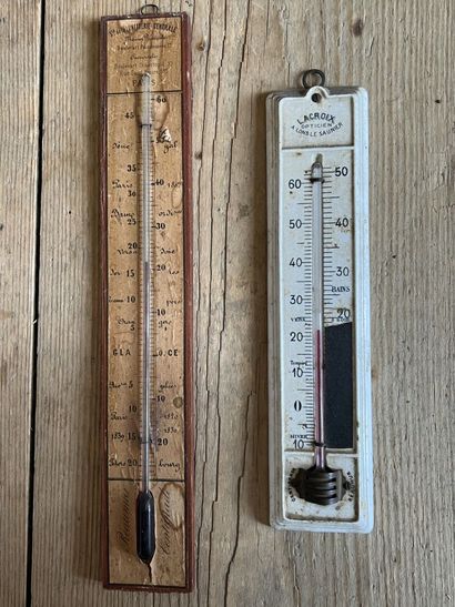 null Two thermometers XIXth century 

H. 33 cm (for the biggest)