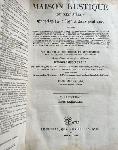 null Maison rustique du XIXe

Encyclopédie d'Agriculture pratique

In-quarto, quatre...