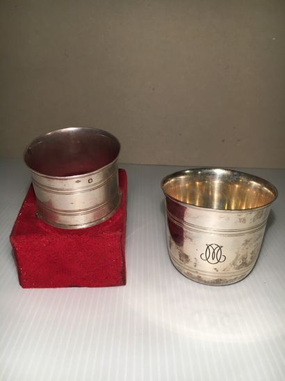 null PUIFORCAT

Goblet and napkin ring in silver mint mark

A molding of nets. Box.

Weight...
