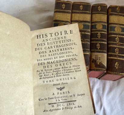 null Histoire ancienne des égyptiens [] des grecs. Paris, 1769. Série incolmplette,...