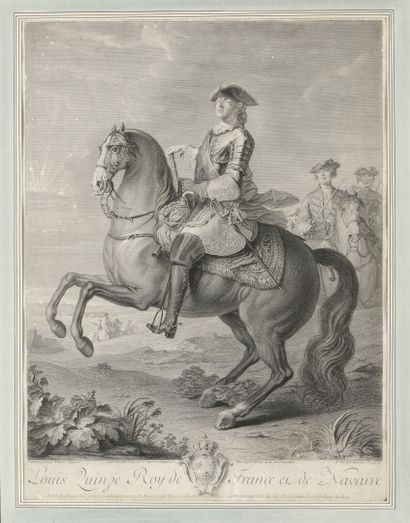 null D'après PARROCEL (1646-1704) et VAN LOO (1684-1745)

Portrait de Louis XV à...
