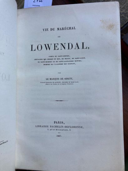 SINETY (Marquis de). Vie du maréchal de Lowendal. Paris 1867 & 1868. 