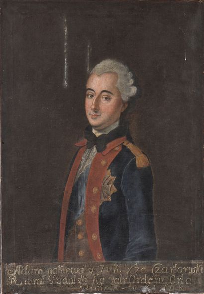 null École POLONAISE vers 1768

Portrait d'Adam Czartoryski en tenue d'officier général

Toile.

Titrée...