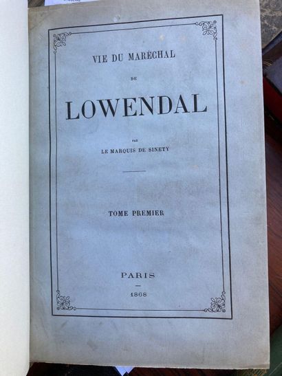 SINETY (Marquis de). Vie du maréchal de Lowendal. Paris 1867 & 1868. SINETY (Marquis...