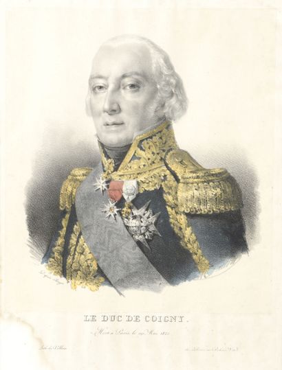 null D'après ROUGET (1783-1869)

Le duc de Coigny

Gravure rehaussée.

34 x 26 c...