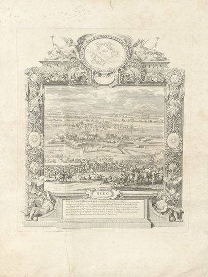 null D'après Sébastien LECLERC (1637-1714)

Vue de la ville de Rees

Gravure.

Petits...