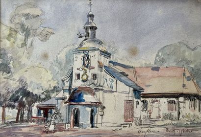 null Eugène Véder (1876-1936)

"Honfleur". 

Watercolor wash and India ink on paper...