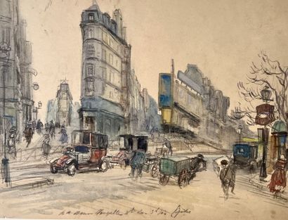 null Eugène Véder (1876-1936)

" Bld Bonne Nouvelle Xbre 20 - 3h Soir ". 

Fusain,...