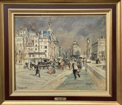 null Eugène Véder (1876-1936)

Le Pont Neuf, charrettes et tonneaux

Huile sur toile.

Signée...