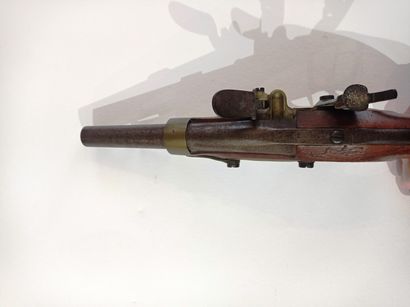 null Pistolet d'arçon, modèle An XIII. Canon rond, à pans au tonnerre, daté B1814....