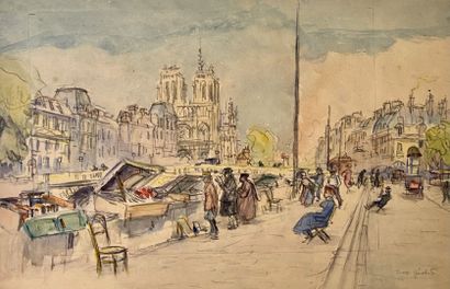 null Eugène Véder (1876-1936)

"Quai St Michel, the booksellers and the Cathedral...