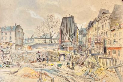 null Eugène Véder (1876-1936)

" Démolition de la Rue de la Montagne Ste Geneviève...