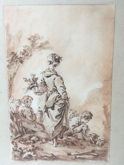 null French school after François BOUCHER

Young shepherdess, back view

Lithograph

28,5...