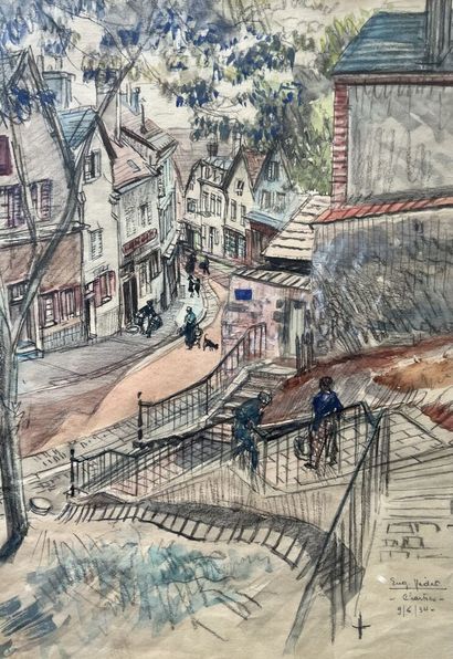 null Eugène Véder (1876-1936)

"Chartres 9/6/34".

Watercolor wash and charcoal on...