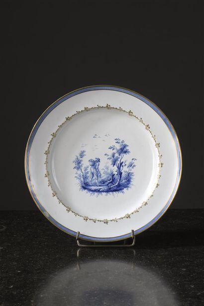 null Naples, late 18th century

Porcelain plate with blue monochrome decoration in...